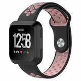 Strap-it® Fitbit Versa 2 sport band (zwart/lichtroze)