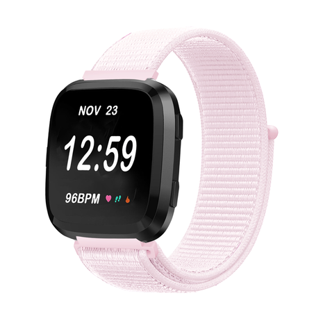 Strap-it® Strap-it Fitbit Versa 2 nylon bandje (lichtroze) Strap-it® Strap-it Fitbit Versa 2 nylon bandje (lichtroze)