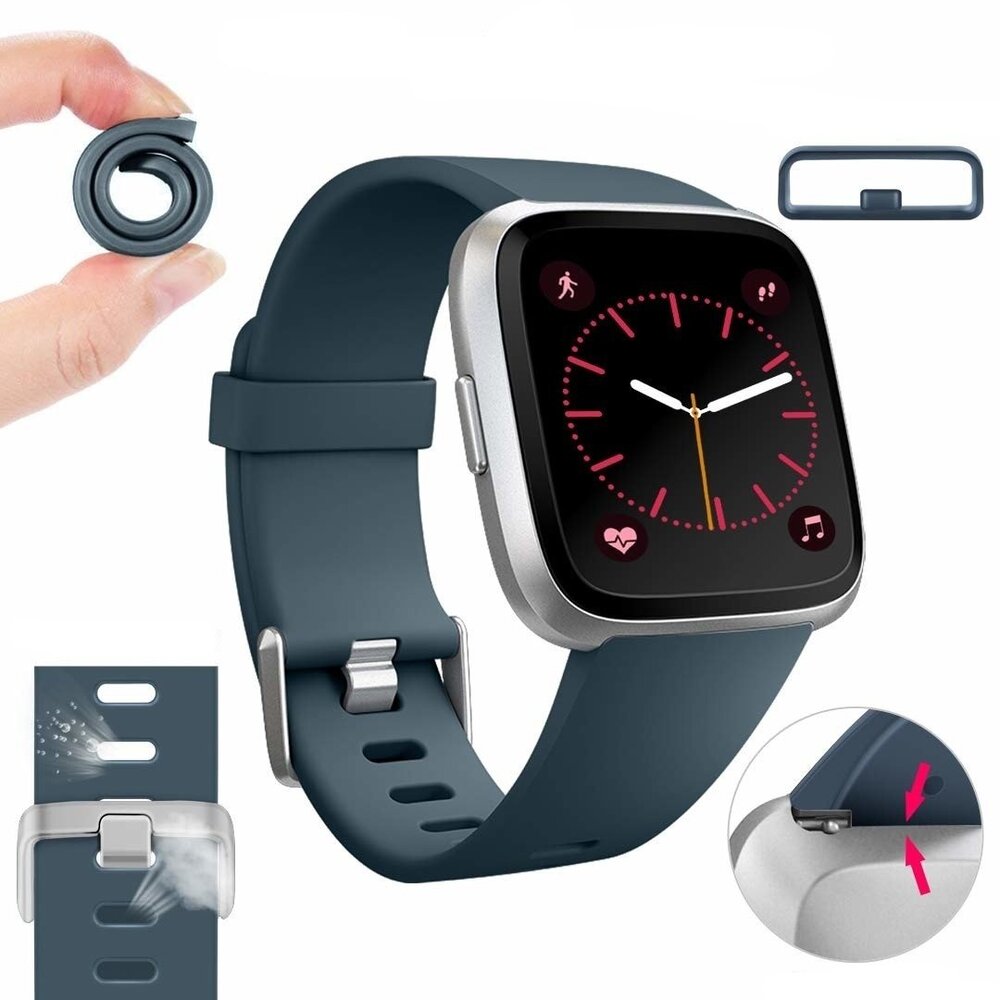 Strap-it® Strap-it Fitbit Versa 2 silicone band (grijsblauw)