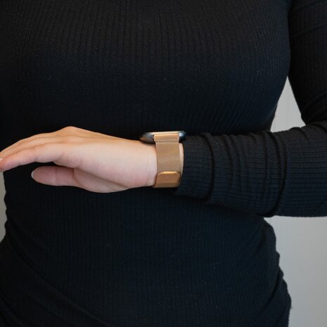 Bandz Bandz Fitbit Versa 2 Milanese loop band (roségoud)