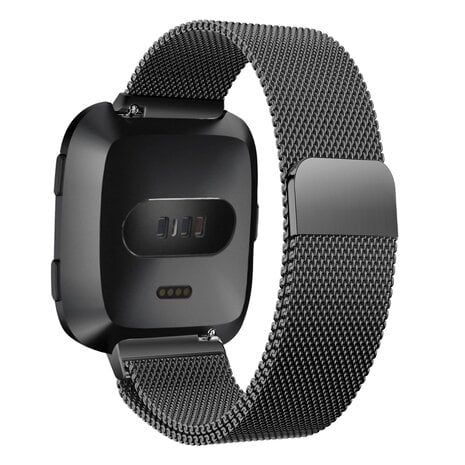 Bandz Bandz Fitbit Versa 2 Milanese loop band (zwart)