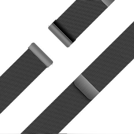 Bandz Bandz Fitbit Versa 2 Milanese loop band (zwart)