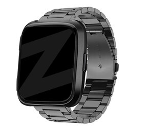 Bandz Bandz Fitbit Versa 2 stalen band 'Classic' (zwart)