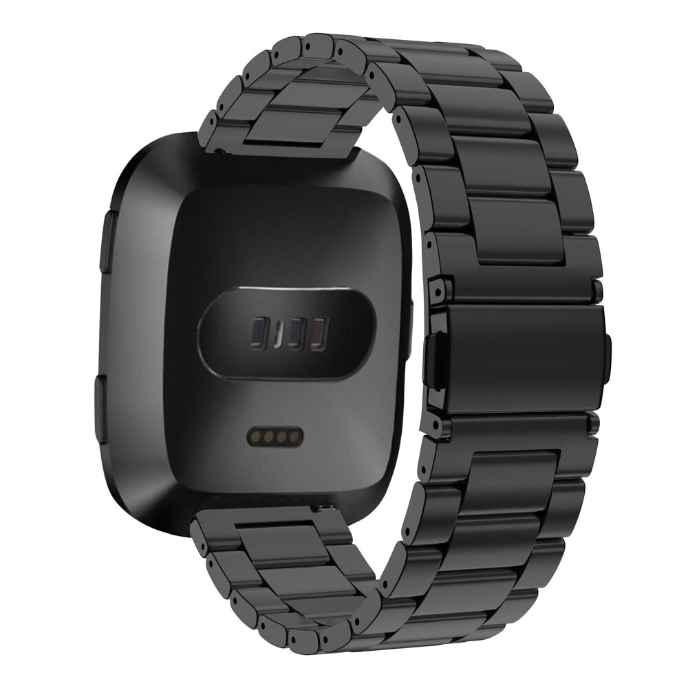 Bandz Bandz Fitbit Versa 2 stalen band 'Classic' (zwart)
