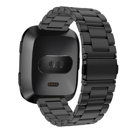 Bandz Bandz Fitbit Versa 2 stalen band 'Classic' (zwart)