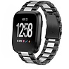 Strap-it® Strap-it Fitbit Versa 2 stalen bandje (zwart/zilver) Strap-it® Strap-it Fitbit Versa 2 stalen bandje (zwart/zilver)