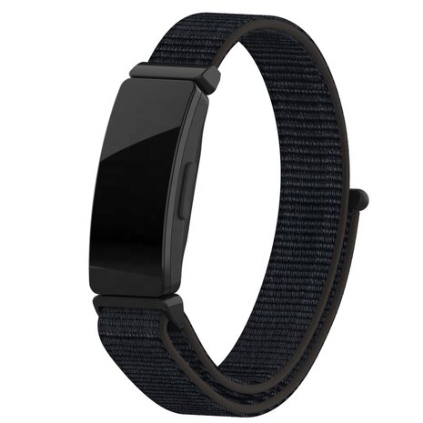 Strap-it® Strap-it Fitbit Inspire 2 nylon bandje (zwart)