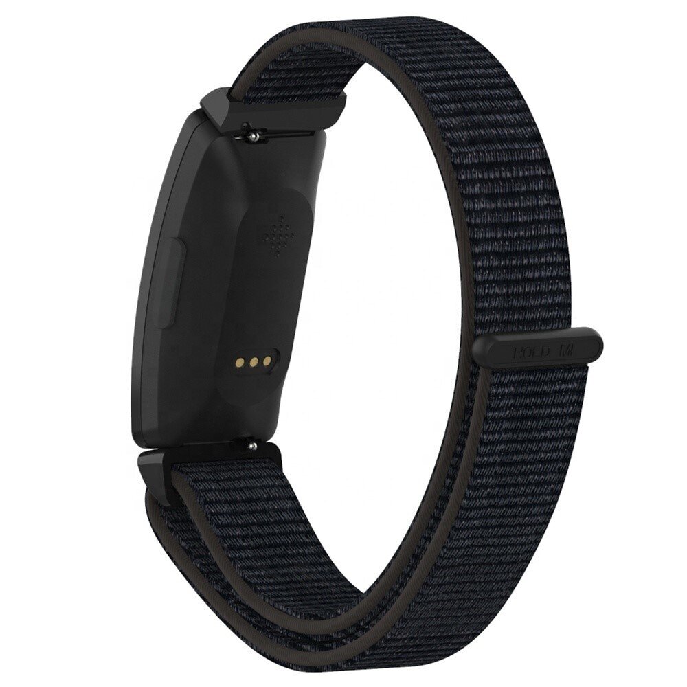 Strap-it® Strap-it Fitbit Inspire 2 nylon bandje (zwart)