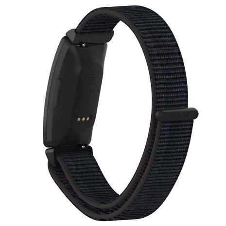 Strap-it® Strap-it Fitbit Inspire 2 nylon bandje (zwart)