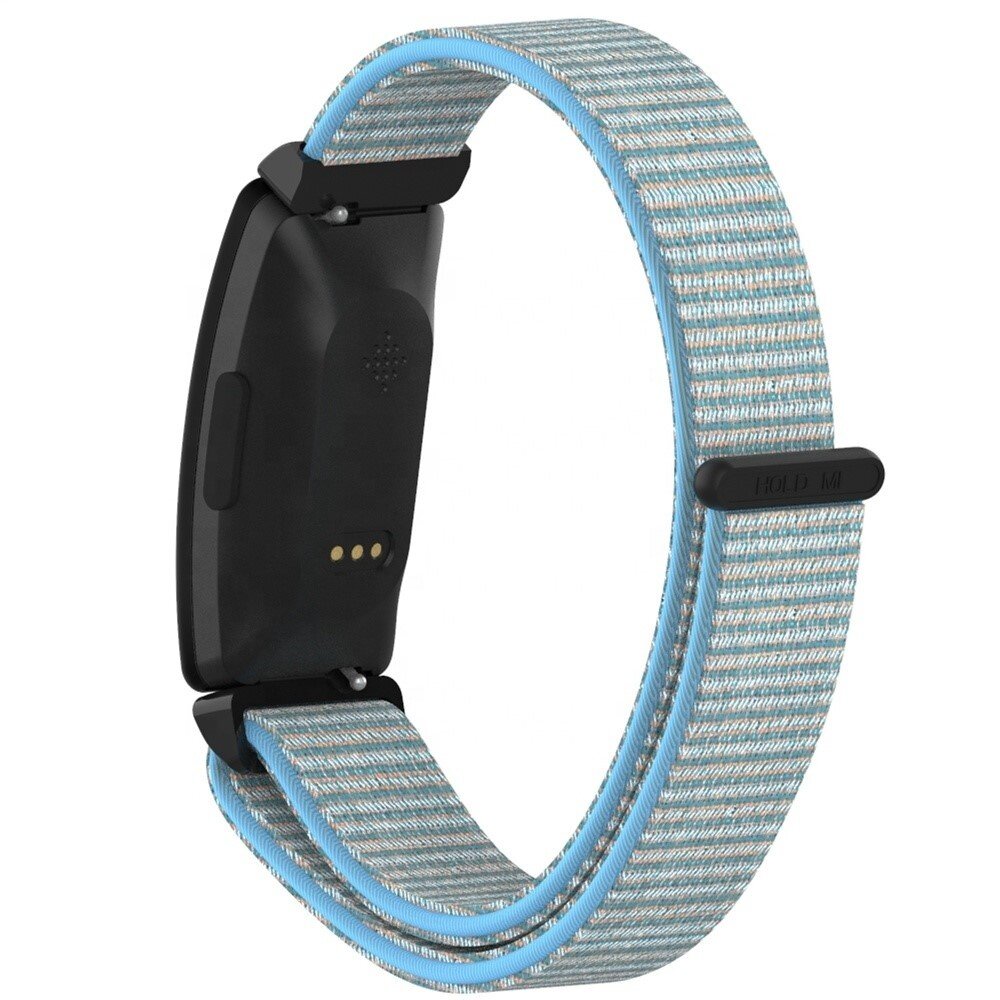 Strap-it® Strap-it Fitbit Inspire 2 nylon bandje (lichtblauw mix)