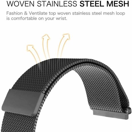 Strap-it® Strap-it Fitbit Inspire 2 Milanese band (zwart)