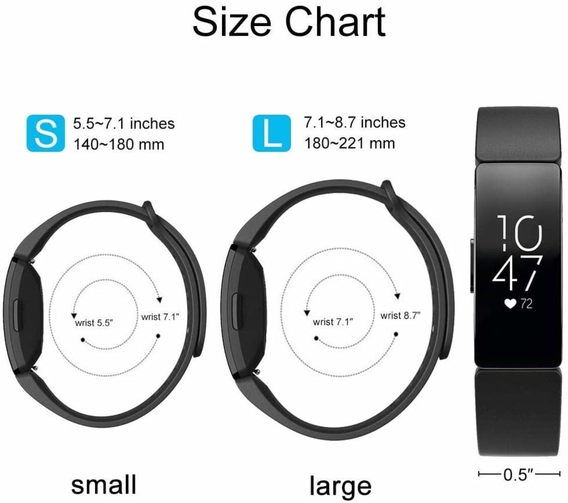 Strap-it® Strap-it Fitbit Inspire 2 silicone bandje (zwart)