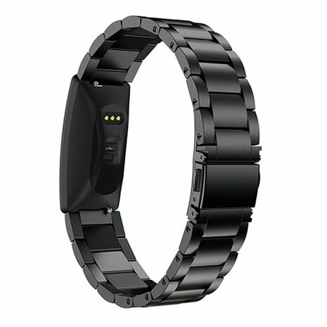 Strap-it® Strap-it Fitbit Inspire 2 stalen bandje (zwart)