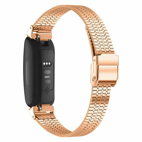 Strap-it® Strap-it Fitbit Inspire 2 roestvrij stalen band (rosé goud)