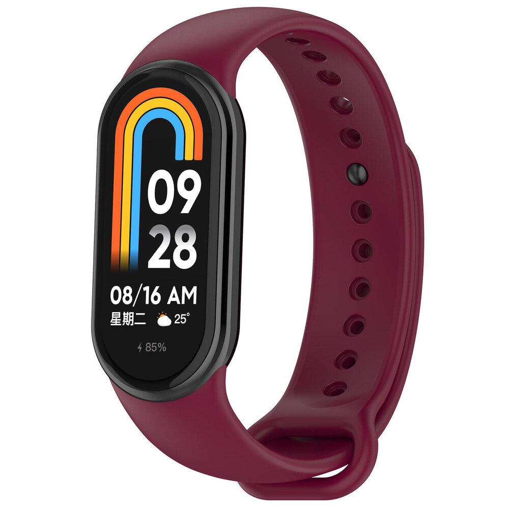 Strap-it® Strap-it Xiaomi Smart Band 9 siliconen bandje (wijnrood)