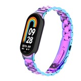 Strap-it® Xiaomi Smart Band 9 stalen bandje (regenboog)
