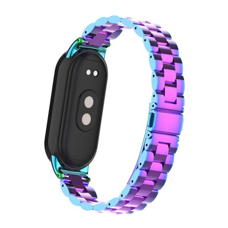 Strap-it® Strap-it Xiaomi Smart Band 9 stalen bandje (regenboog)