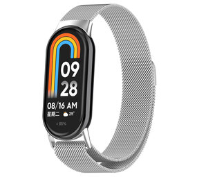Strap-it® Xiaomi Smart Band 9 Milanese band (zilver)