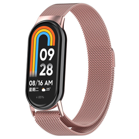 Xiaomi Smart Band 9 Milanese band roze Smartwatchbanden