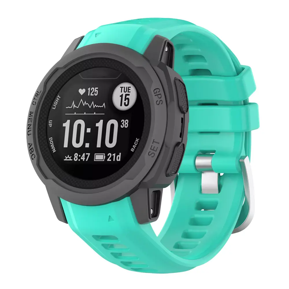 Strap-it® Strap-it Garmin Instinct 2s siliconen bandje (aqua)