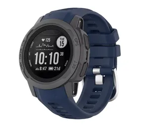 Strap-it® Garmin Instinct 2s siliconen bandje (donkerblauw)