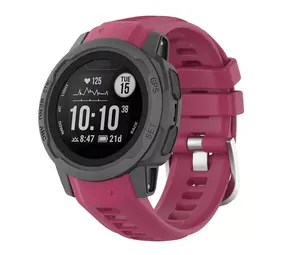 Strap-it® Garmin Instinct 2s siliconen bandje (wijnrood)