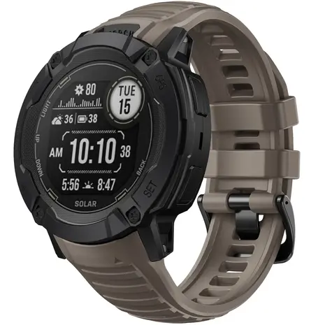 Strap-it® Strap-it Garmin Instinct 2x siliconen bandje (bruin)