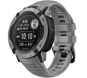 Strap-it® Garmin Instinct 2x siliconen bandje (grijs)