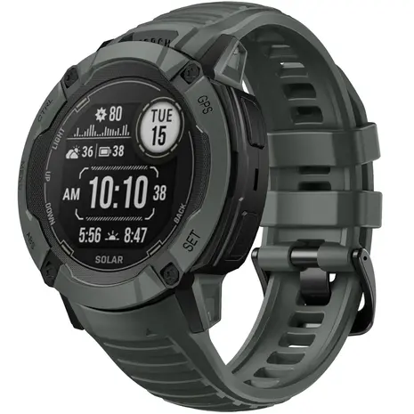 Strap-it® Strap-it Garmin Instinct 2x siliconen bandje (donkergroen)