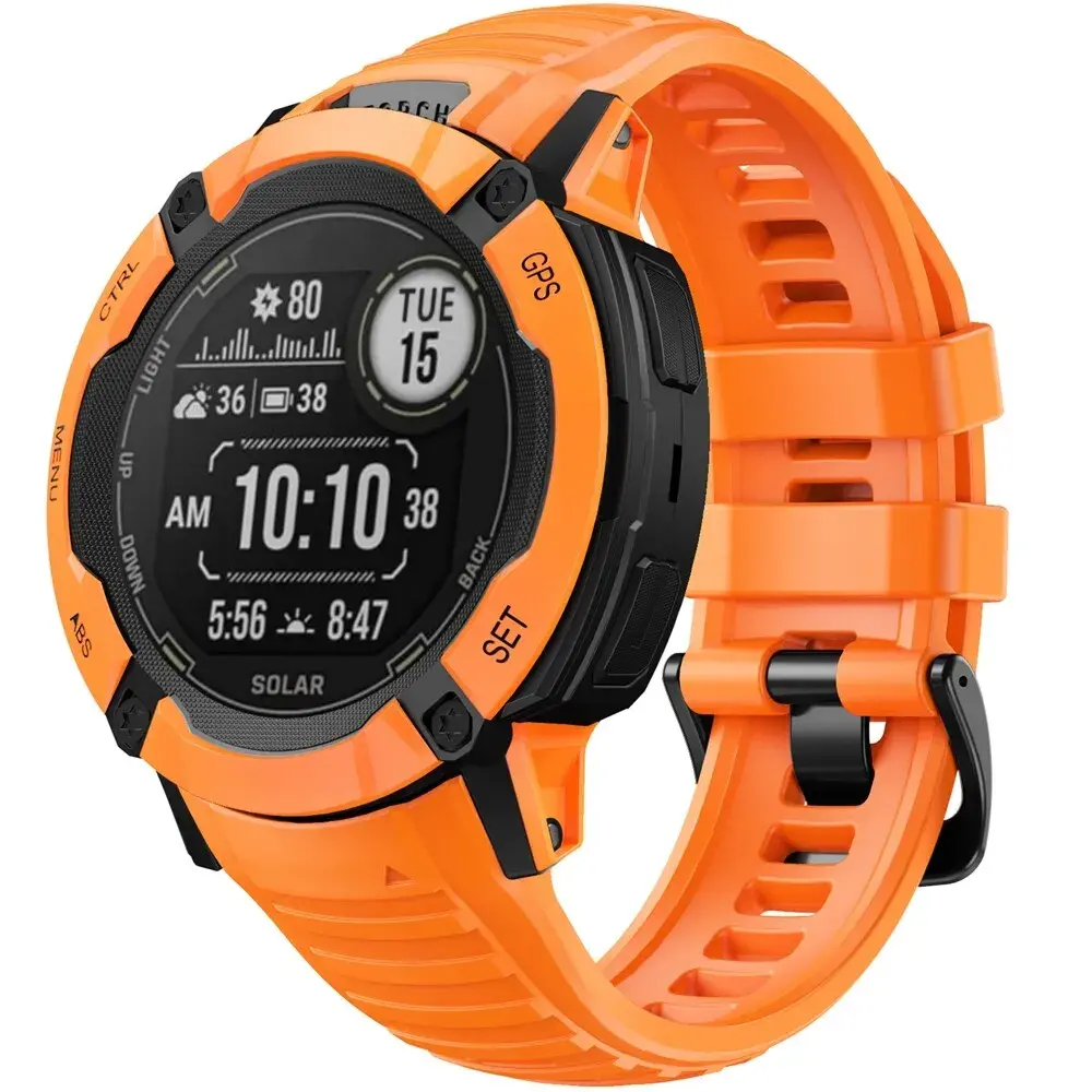 Strap-it® Strap-it Garmin Instinct 2x siliconen bandje (oranje)
