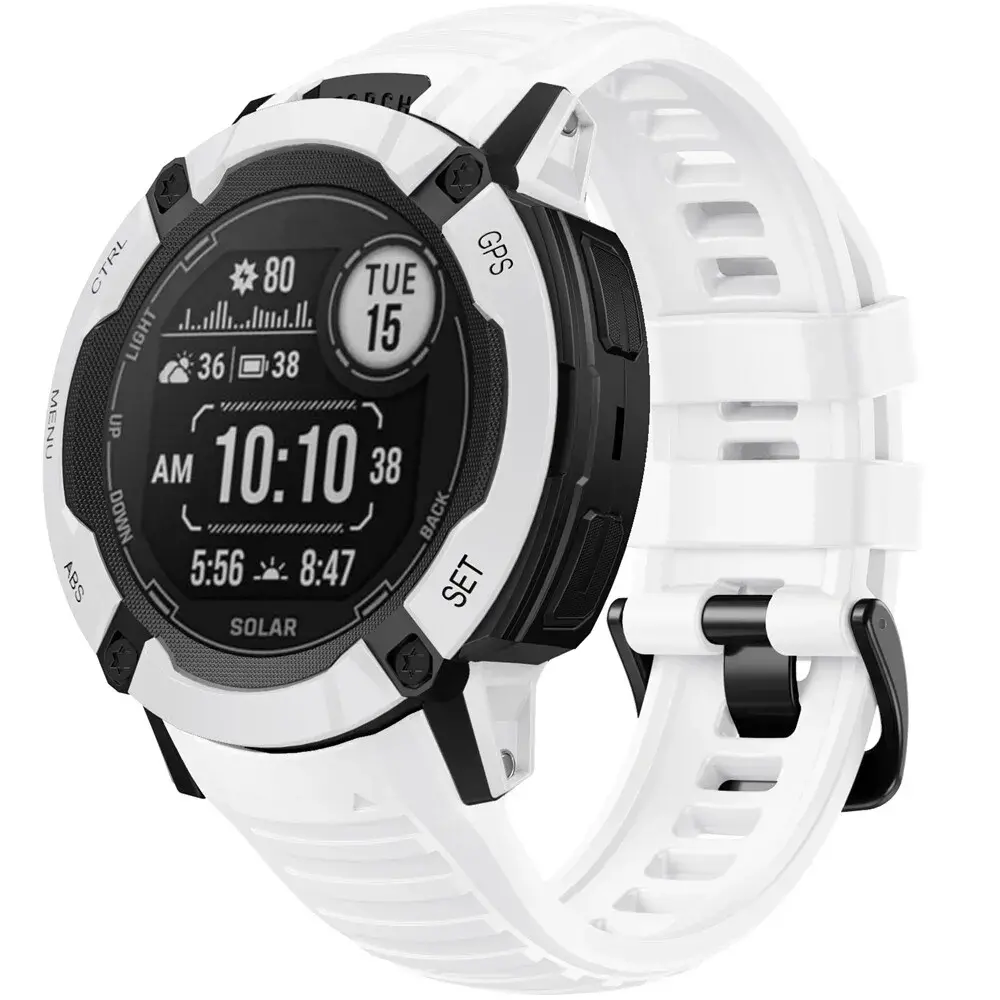 Strap-it® Strap-it Garmin Instinct 2x siliconen bandje (wit)