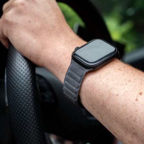 Strap-it® Strap-it Apple Watch Alcantara bandje (zwart)