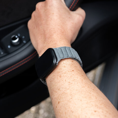 Strap-it® Strap-it Apple Watch Alcantara bandje (grijs)