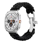 Strap-it® Strap-it Samsung Galaxy Watch Ultra nylon rope bandje (zwart)