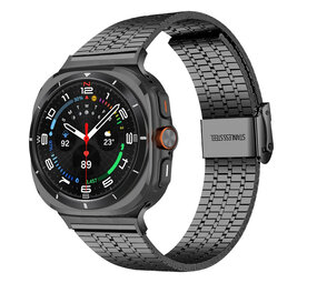 Strap-it® Samsung Galaxy Watch Ultra roestvrij stalen band (zwart) Strap-it® Samsung Galaxy Watch Ultra roestvrij stalen band (zwart)