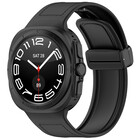 Strap-it® Strap-it Samsung Galaxy Watch Ultra leren hybrid bandje (zwart)