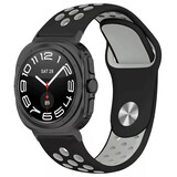 Strap-it® Samsung Galaxy Watch Ultra sport band (zwart/grijs)