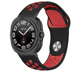Strap-it® Samsung Galaxy Watch Ultra sport band (zwart/rood)