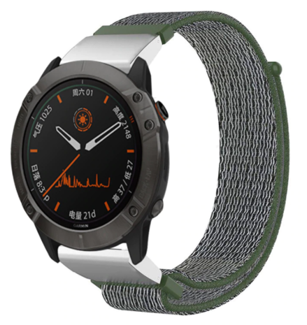 Strap-it® Strap-it Garmin Quatix 5 / 6 / 7 nylon band (groen)