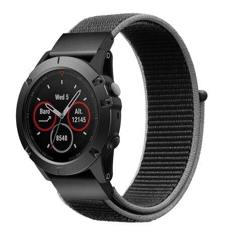 Strap-it® Strap-it Garmin Quatix 5 / 6 / 7 nylon band (charcoal)