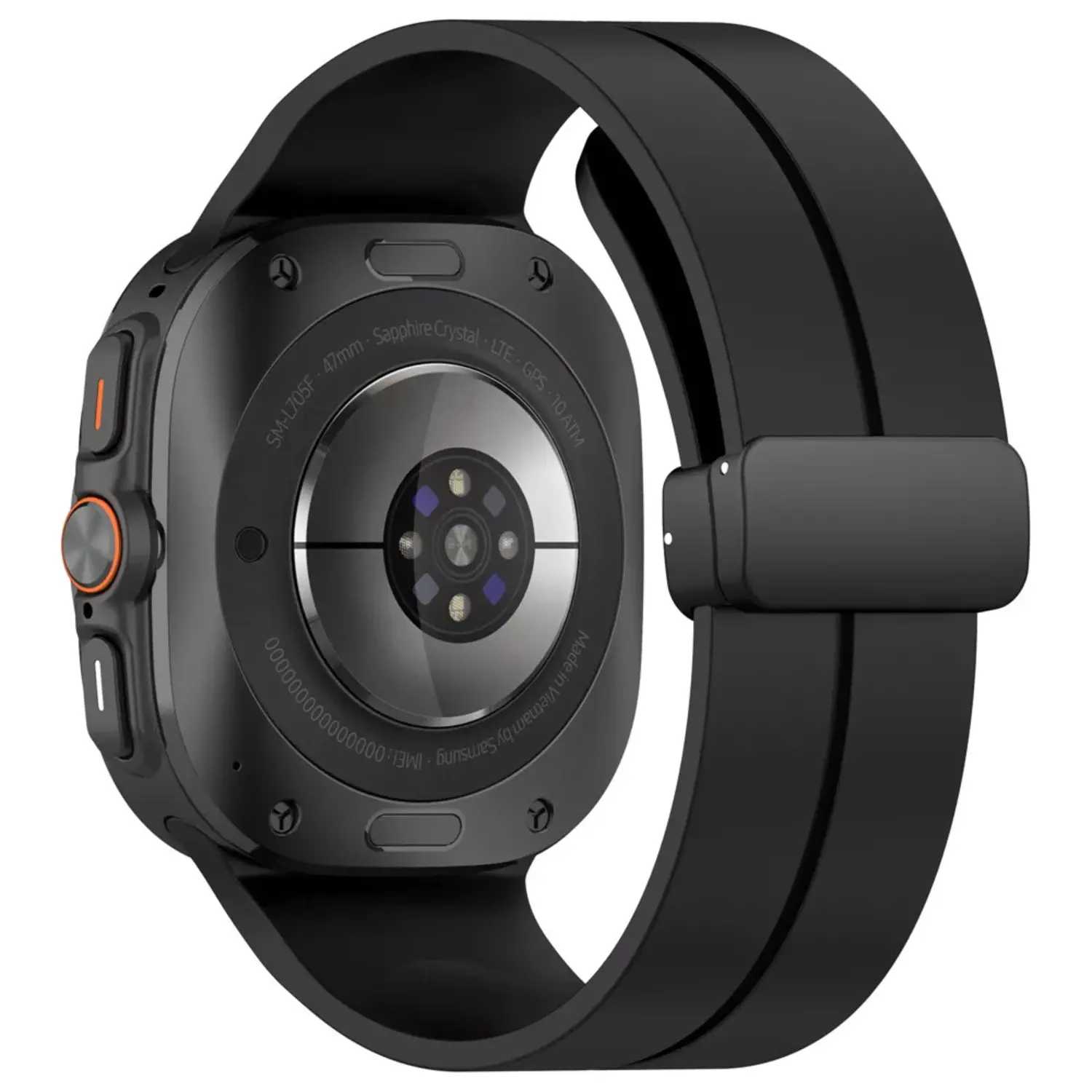 Samsung Galaxy Watch Ultra sport band met D buckle zwart Smartwatchbanden
