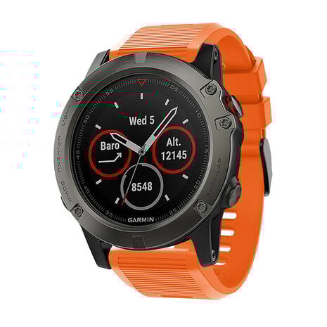 Strap-it® Strap-it Garmin Quatix 3 / 6x / 7x Solar siliconen bandje (oranje)