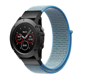 Strap-it® Garmin Quatix 3 / 6x / 7x Solar nylon band (lichtblauw)