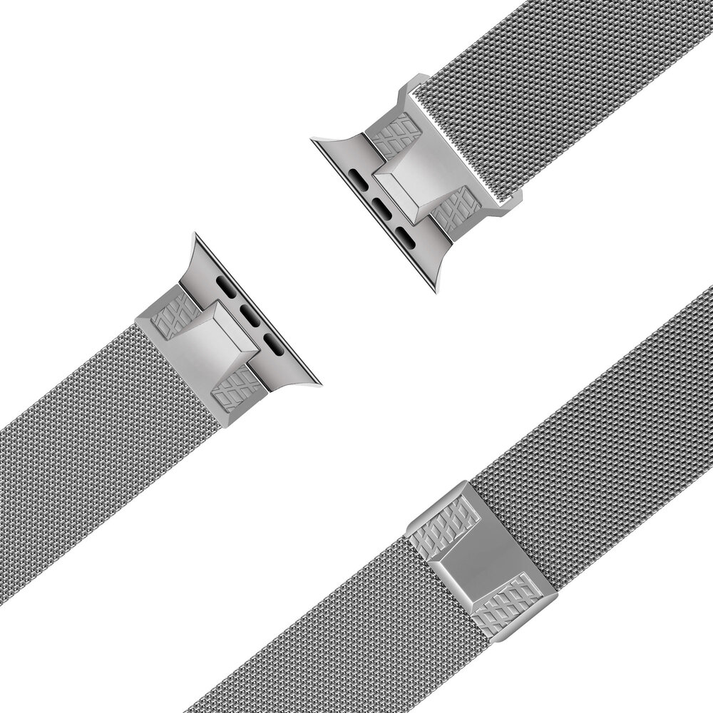Bandz Bandz Apple Watch Milanese band 'Mecha' (titanium zilver)