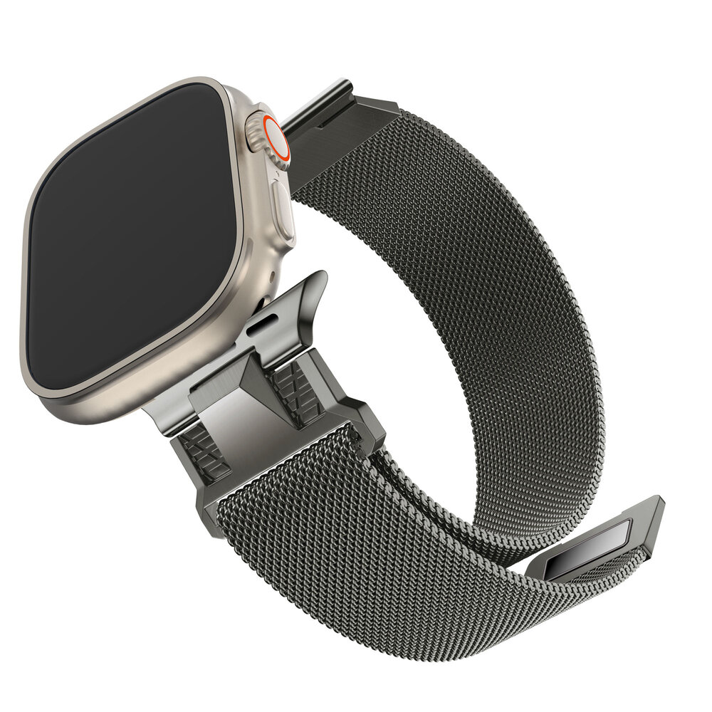 Bandz Bandz Apple Watch Milanese band 'Mecha' (titanium grijs)