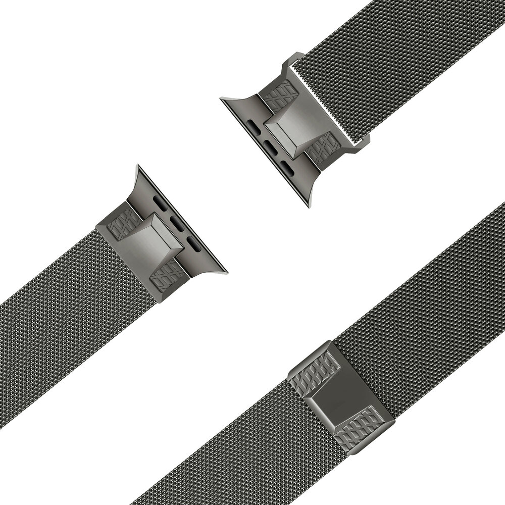 Bandz Bandz Apple Watch Milanese band 'Mecha' (titanium grijs)