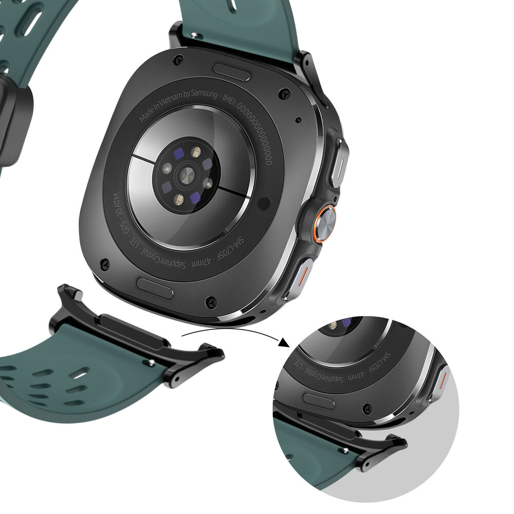 Bandz Bandz Samsung Galaxy Watch Ultra D-buckle sport band 'Air' (dennengroen)