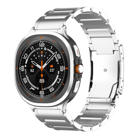 Strap-it® Strap-it Samsung Galaxy Watch Ultra titanium band (zilver)