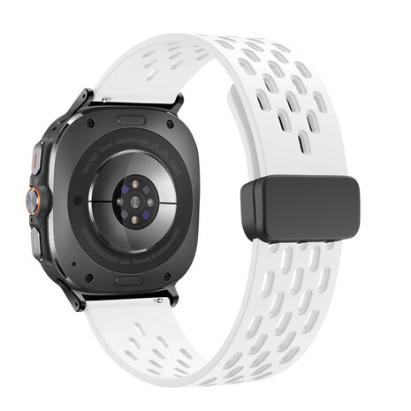 Bandz Bandz Samsung Galaxy Watch Ultra D-buckle sport band 'Air' (wit)