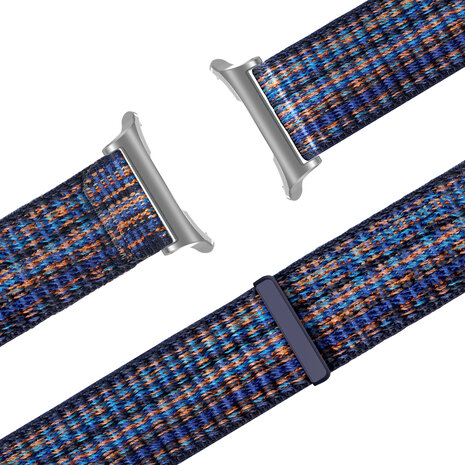 Bandz Bandz Samsung Galaxy Watch Ultra nylon loop band (blauw mix) Bandz Bandz Samsung Galaxy Watch Ultra nylon loop band (blauw mix)